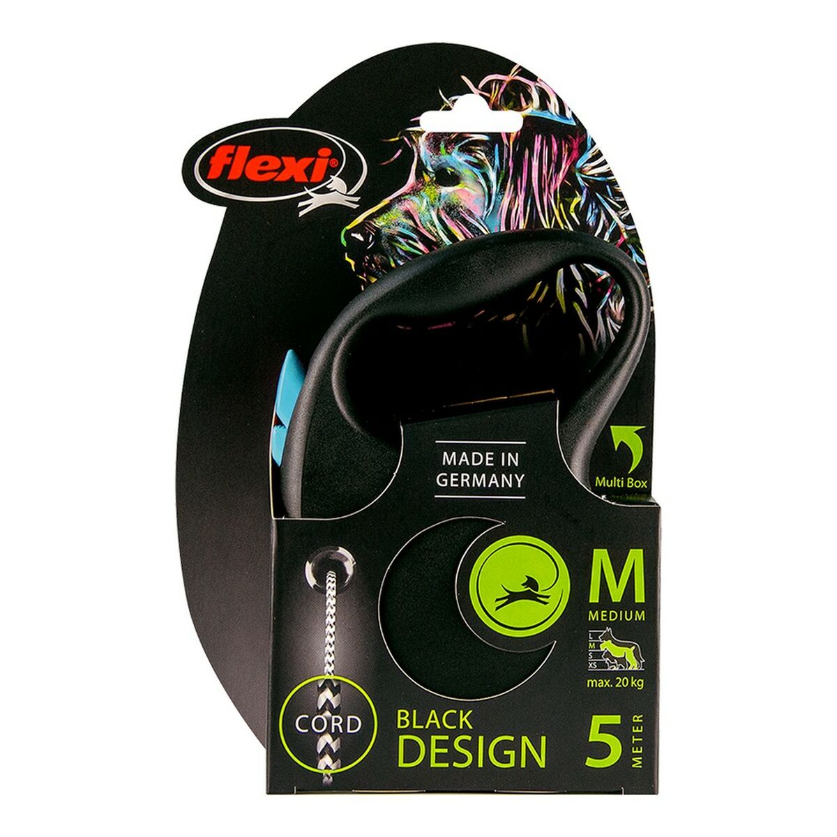 Flexi Dog Lead BLACK DESIGN Blue XS