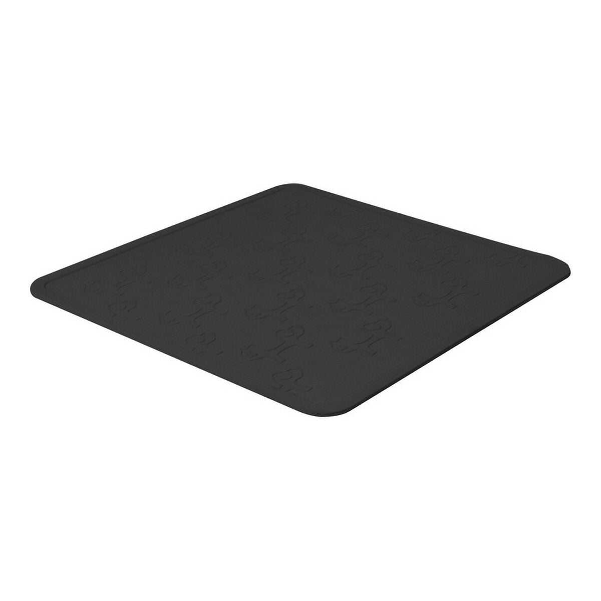 Pets Dog Feeder Non-slip Mat United Black