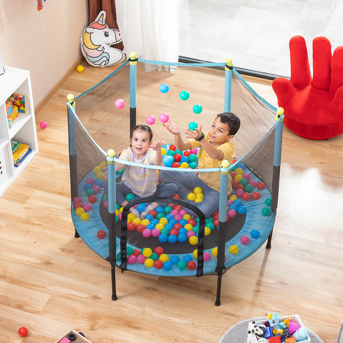 Kids Play Trampoline with Safety Enclosure Kidine