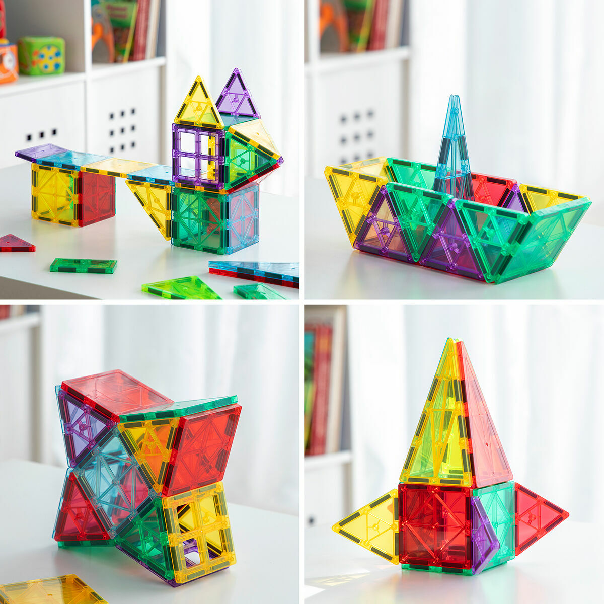 3D Magnetic Building Blocks Magoks InnovaGoods 57 Pieces-7