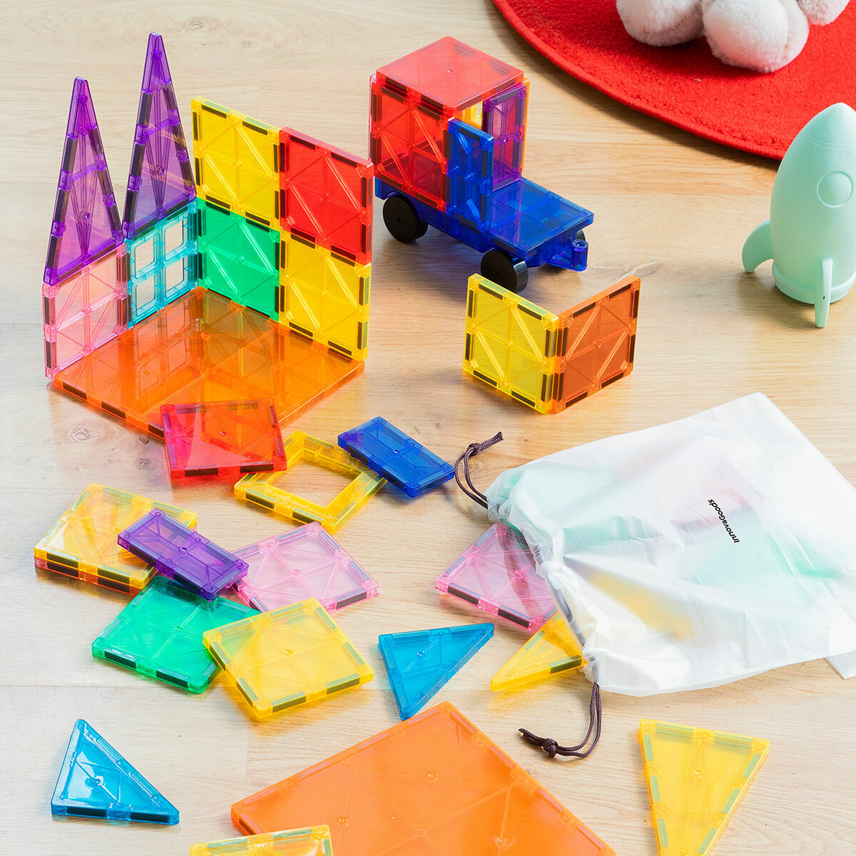 3D Magnetic Building Blocks Magoks InnovaGoods 57 Pieces-6