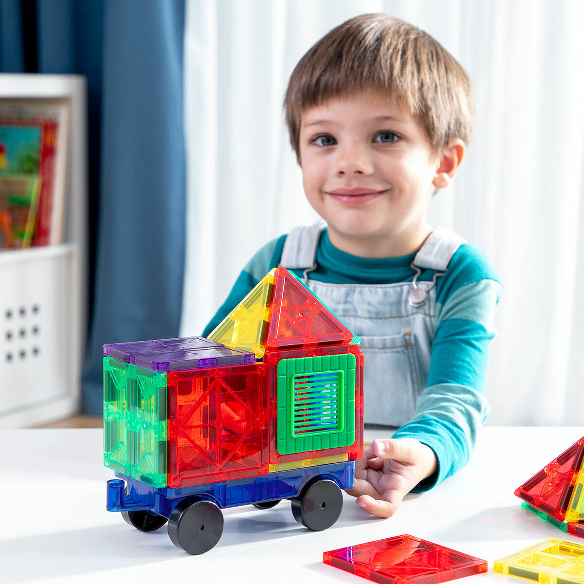 3D Magnetic Building Blocks Magoks InnovaGoods 57 Pieces-5
