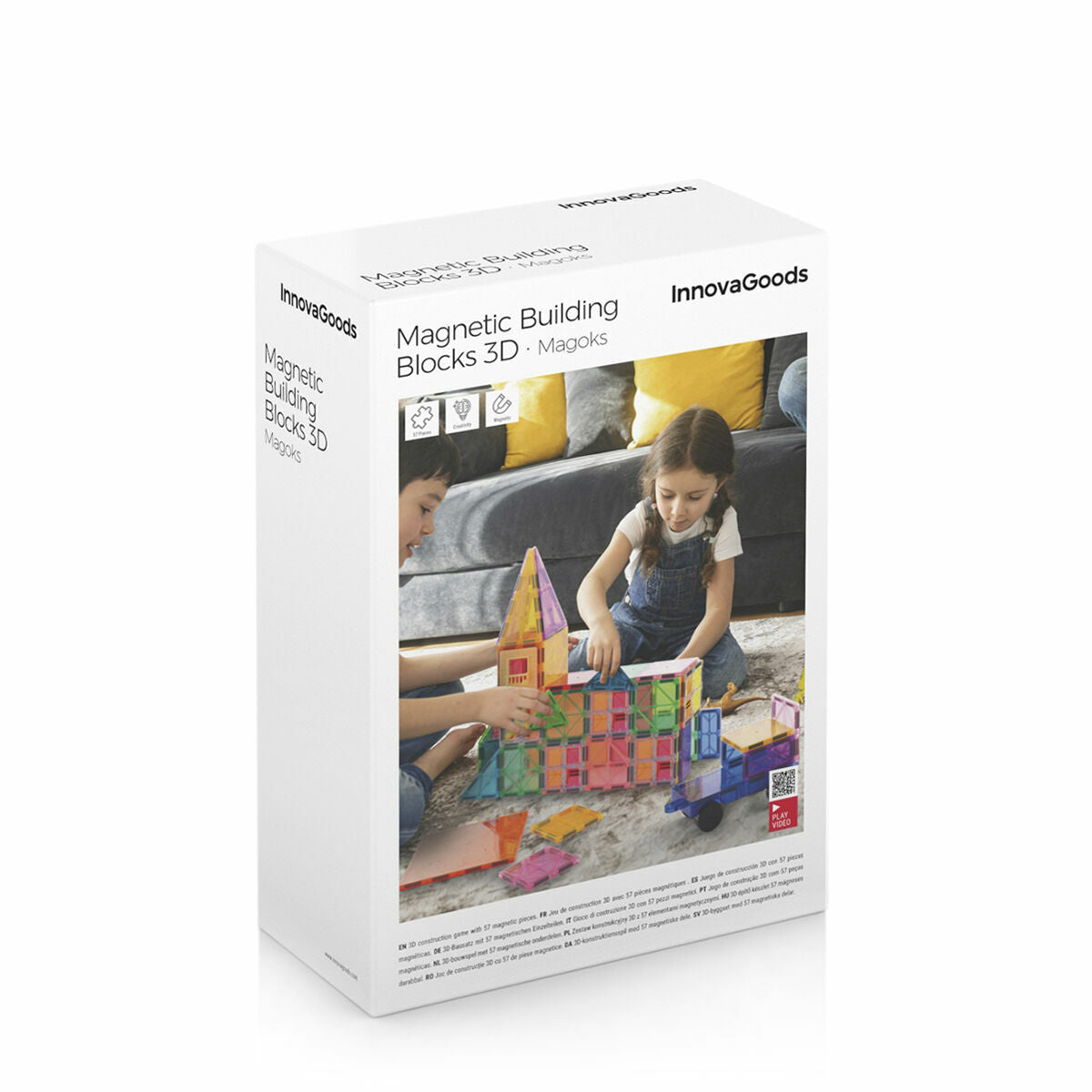 3D Magnetic Building Blocks Magoks InnovaGoods 57 Pieces-1