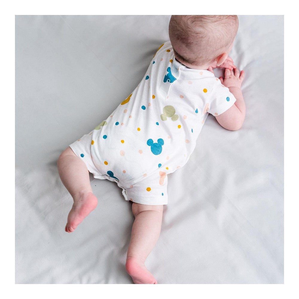 Baby's Short-sleeved Romper Suit Mickey Mouse White