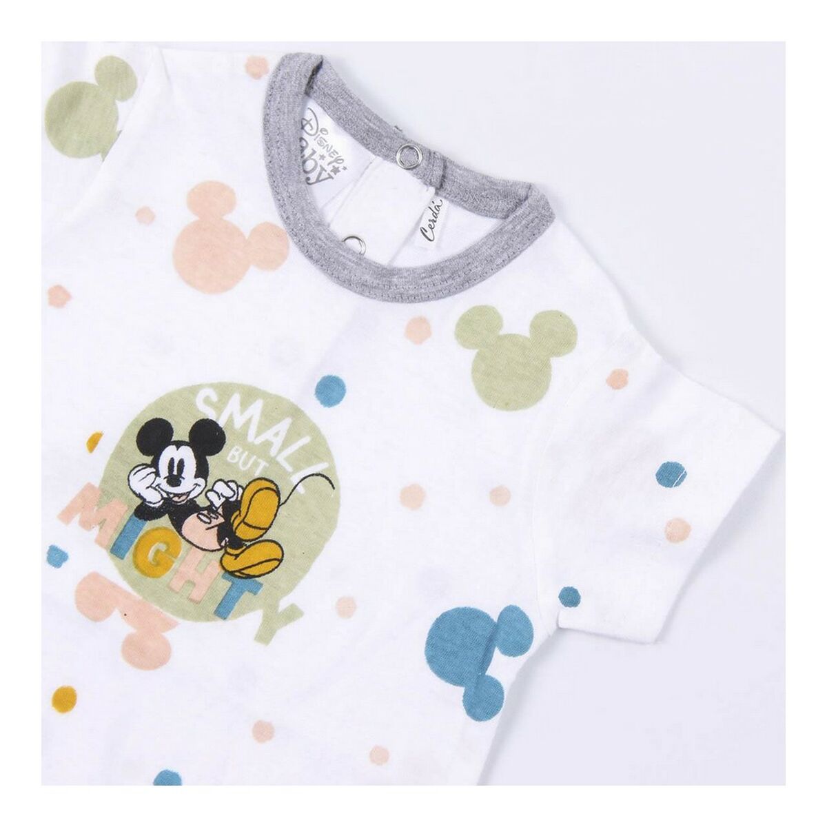 Baby's Short-sleeved Romper Suit Mickey Mouse White