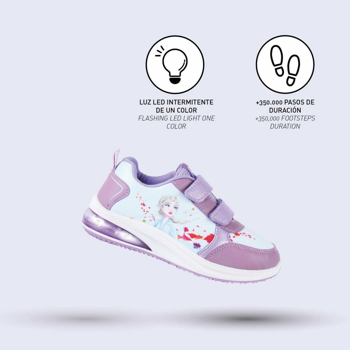 Girls LED Trainers Frozen Blue