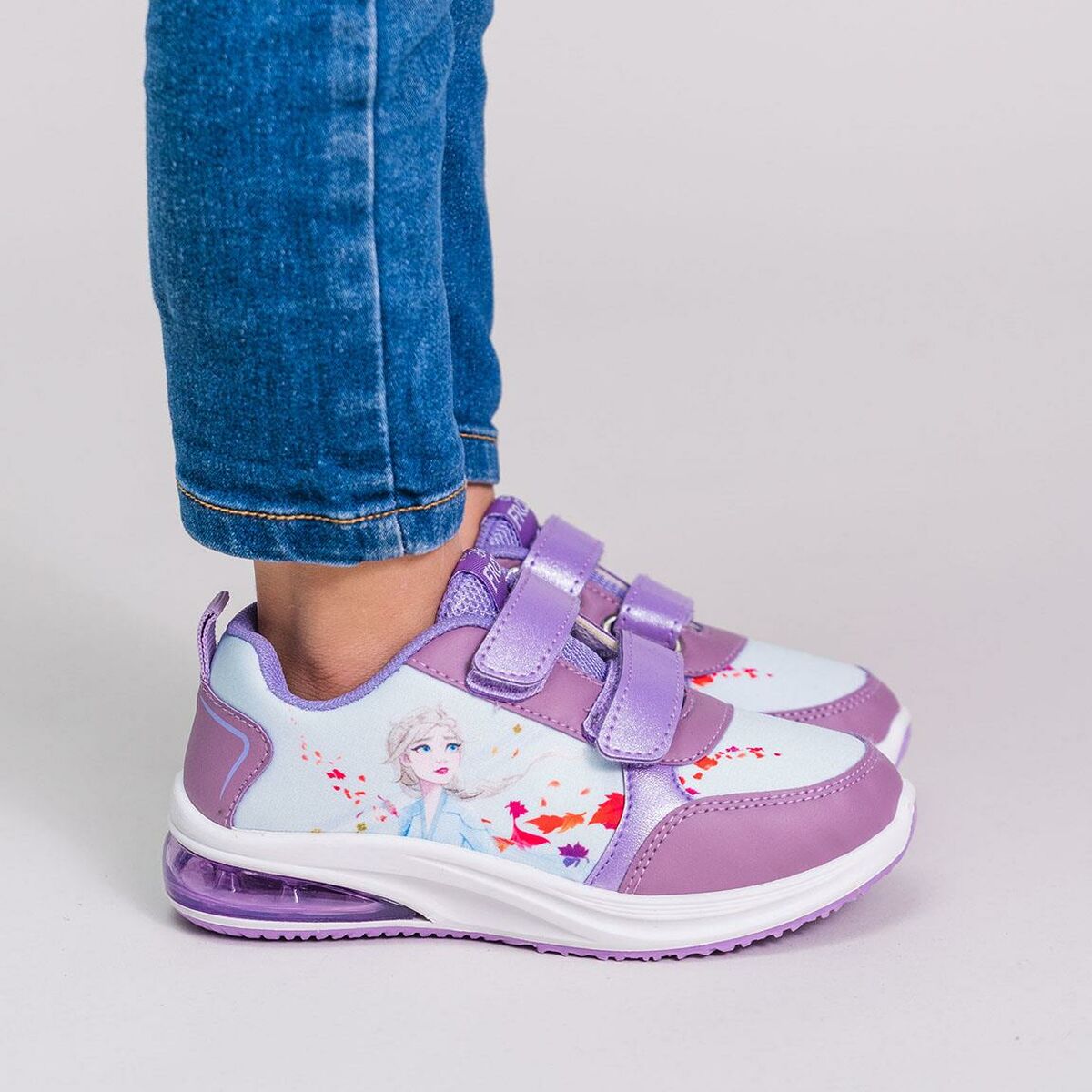 Girls LED Trainers Frozen Blue