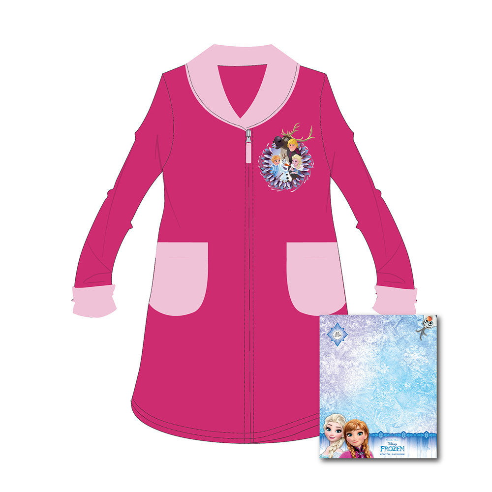 Kids robe - coral - Ice Magic - 110 - pink