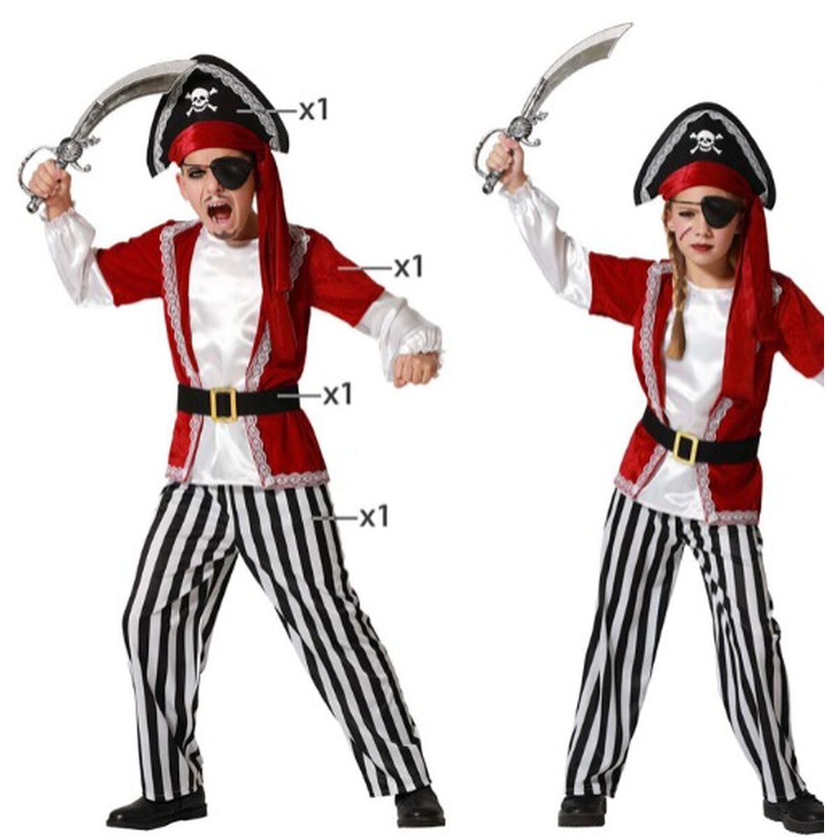 Costume for Children Multicolour Pirates-0