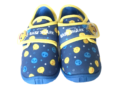 Give your little one this adorable Blue and Yellow Baby Shark House Slipper with quick and easy rip fastener