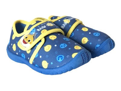 Give your little one this adorable Blue and Yellow Baby Shark House Slipper with quick and easy rip fastener