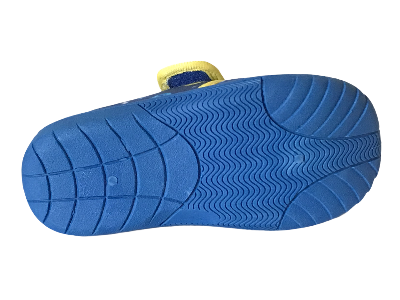 Give your little one this adorable Blue and Yellow Baby Shark House Slipper with quick and easy rip fastener