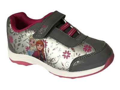 Girls Disney Frozen Anna & Elsa Grey Kids Trainers Shoes