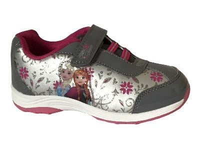 Girls Disney Frozen Anna & Elsa Grey Kids Trainers Shoes