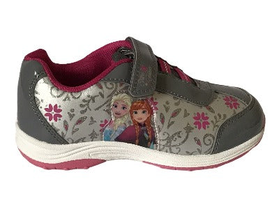 Girls Disney Frozen Anna & Elsa Grey Kids Trainers Shoes