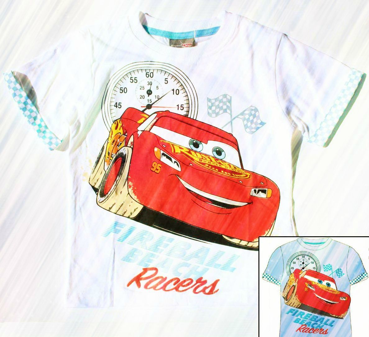 Kids Disney Car T Shirt in Blue or White - Glo Selections Kids Shoes