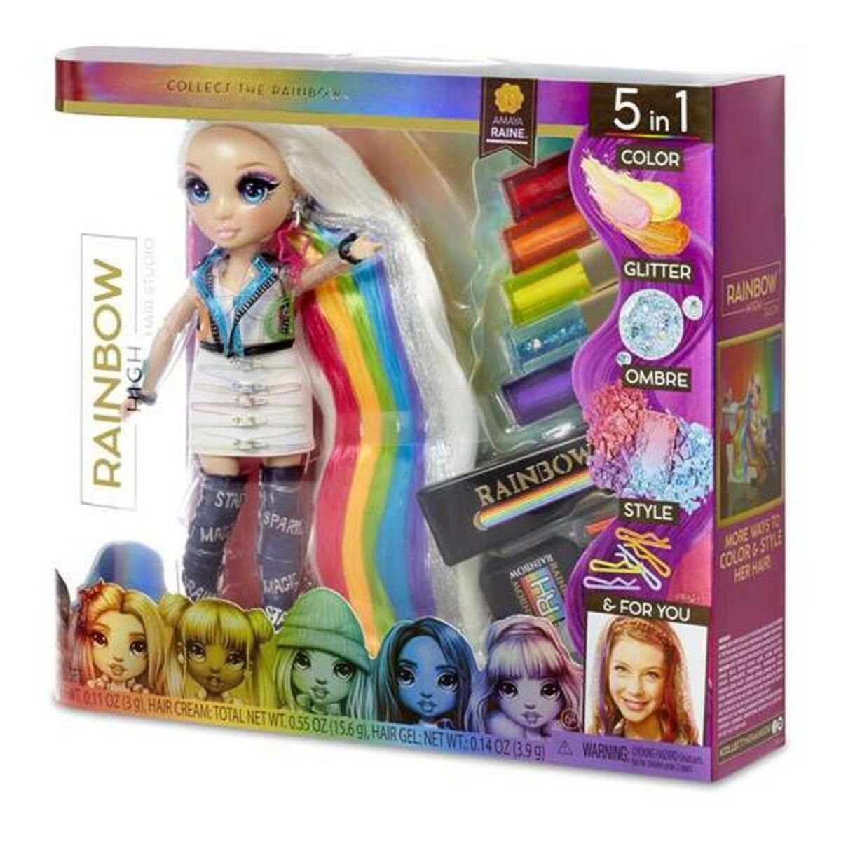 Playset Rainbow Hair Studio Amaya Raine 5-in-1 (30 cm)