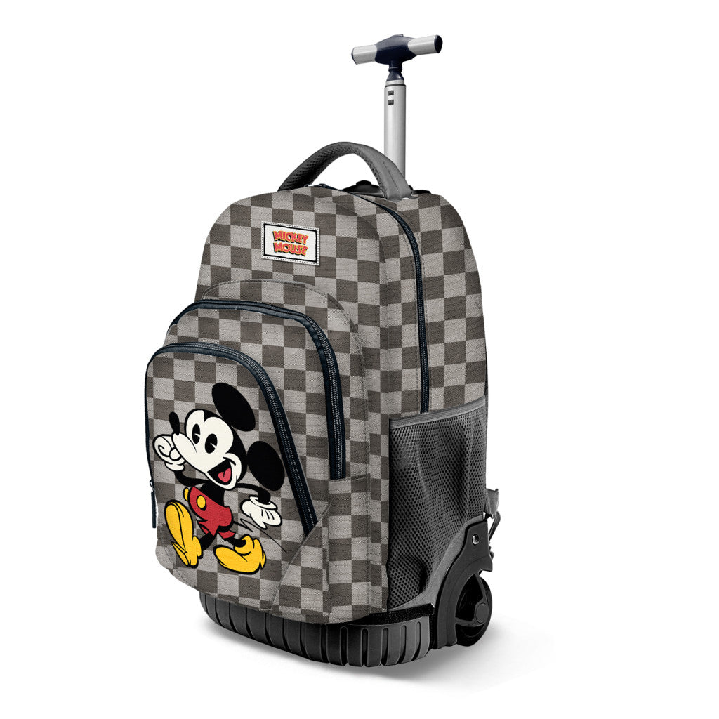 MICKEY MOUSE GTS ROLLING SCHOOL BAG/MINI SUITCASE - BROWN - 32cm X 47cm X 25cm