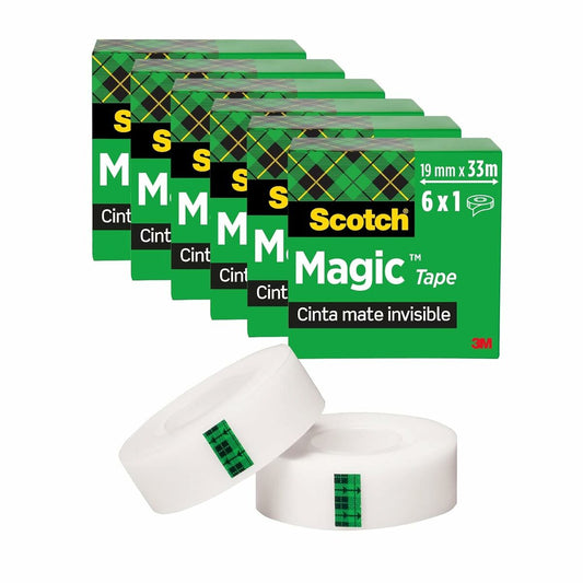 Adhesive Tape Scotch 33 mm 19 m Transparent Paper 6 Units