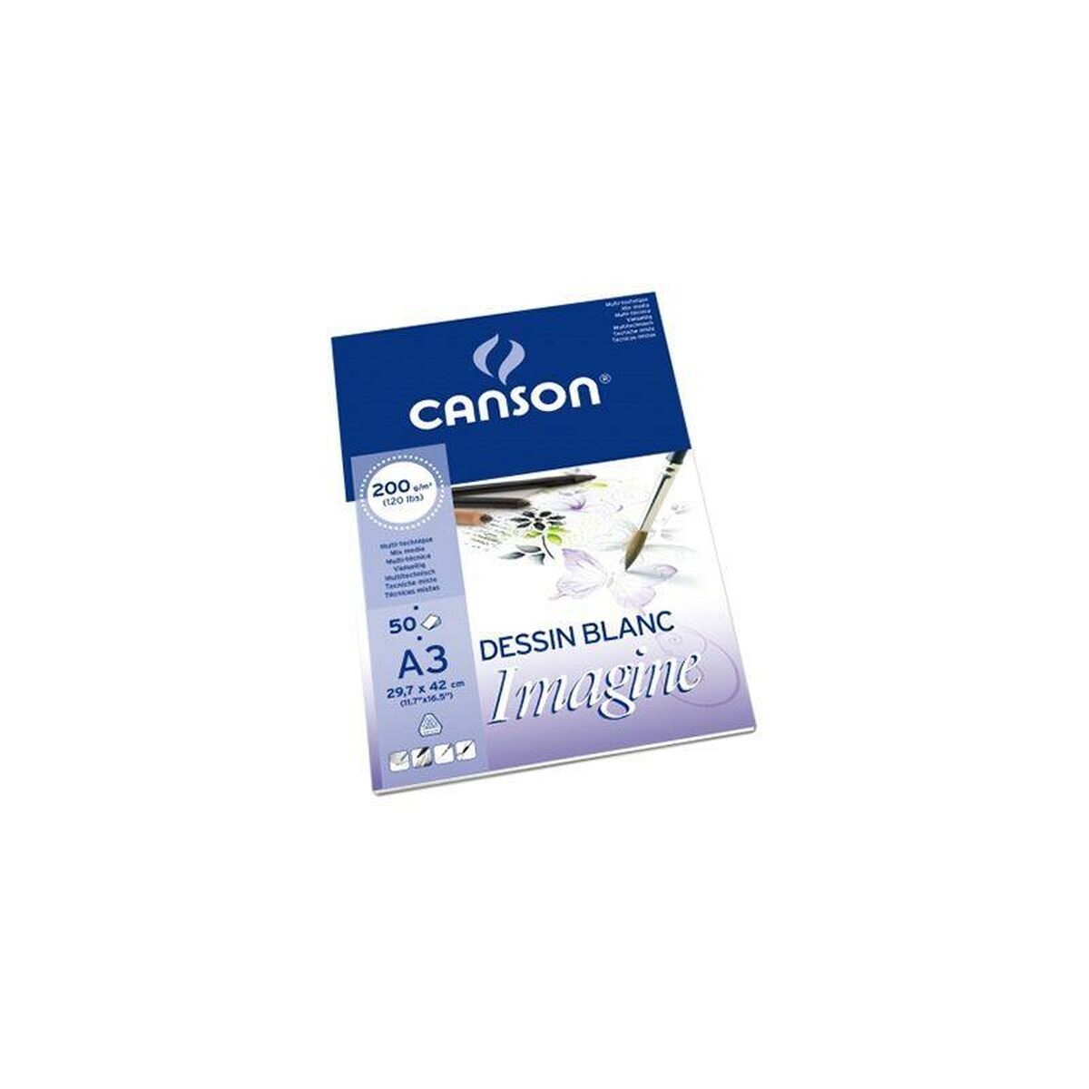 Drawing Pad Canson C200006007 White A3 (50 Units)