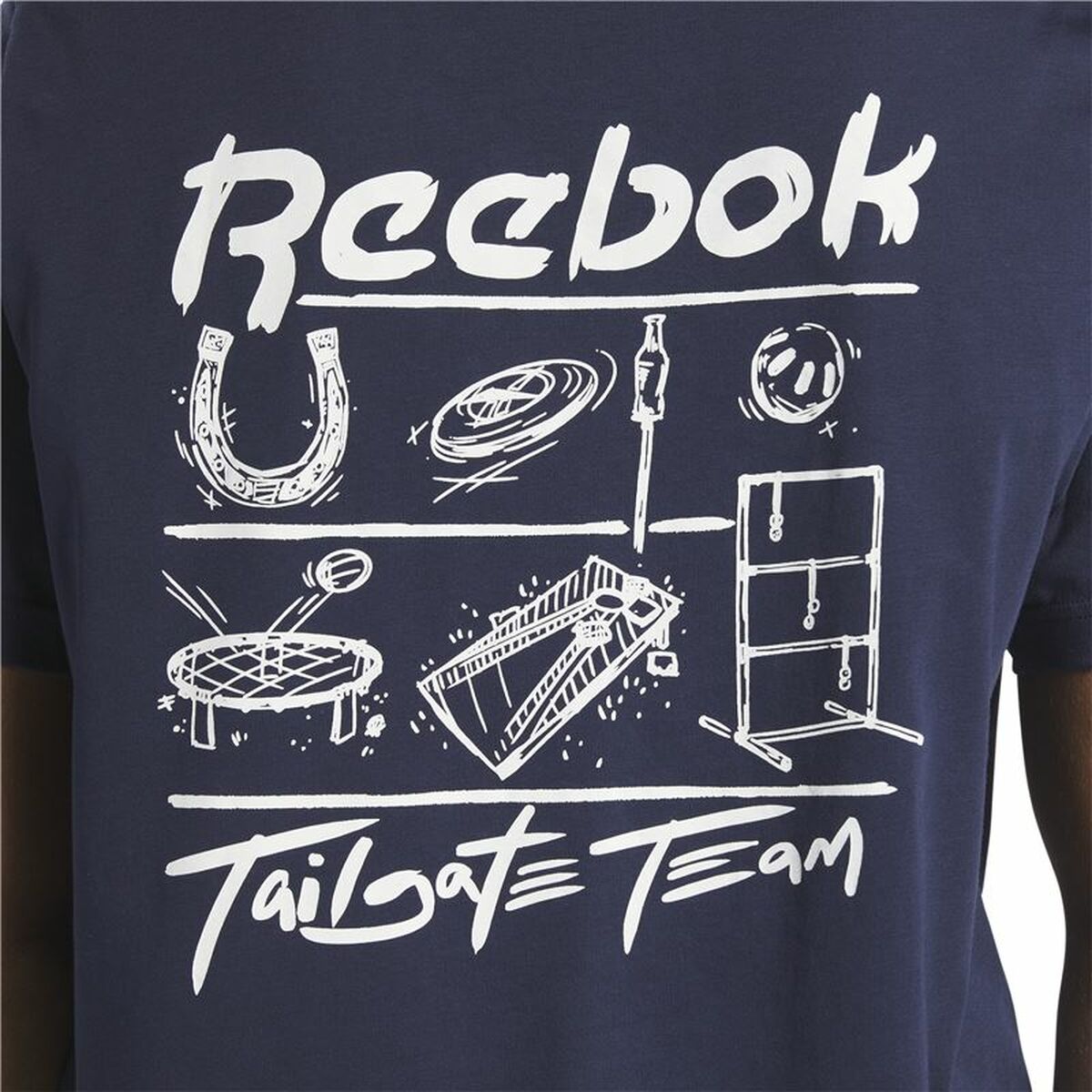 T-shirt à manches courtes homme Reebok GS Tailgate Team Bleu foncé