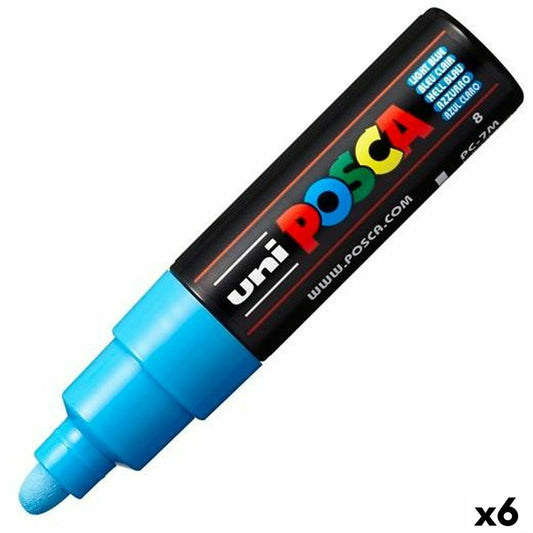 Marker pen/felt-tip pen POSCA PC-7M Light Blue (6 Units)