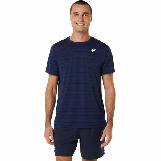 Herren Kurzarm-T-Shirt Asics Court Marineblau Tennis