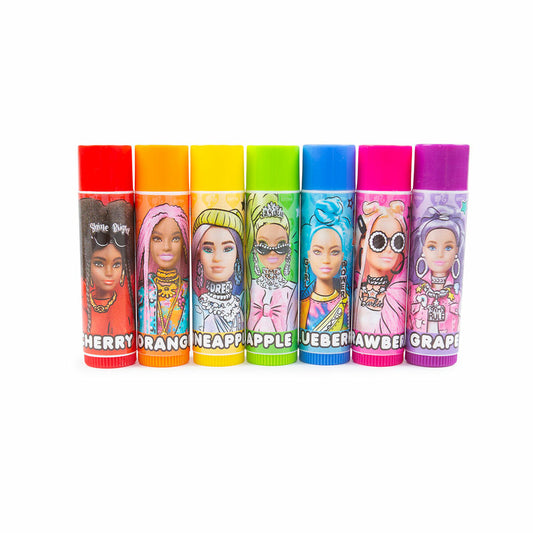 Coloured Lip Balm Barbie Children's 7 Pieces