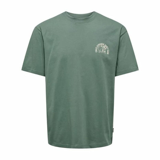 Men’s Short Sleeve T-Shirt Only & Sons Onskylan Rlx Icon Dark green