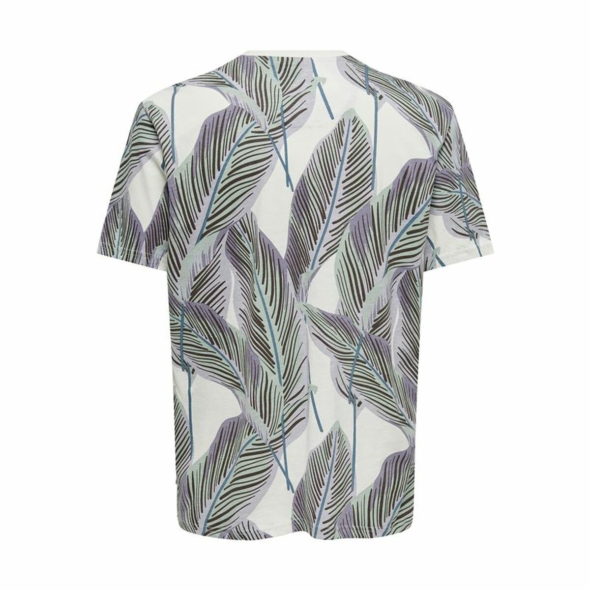 Men’s Short Sleeve T-Shirt Only & Sons Onskobe Reg Banana Leaf Blue White