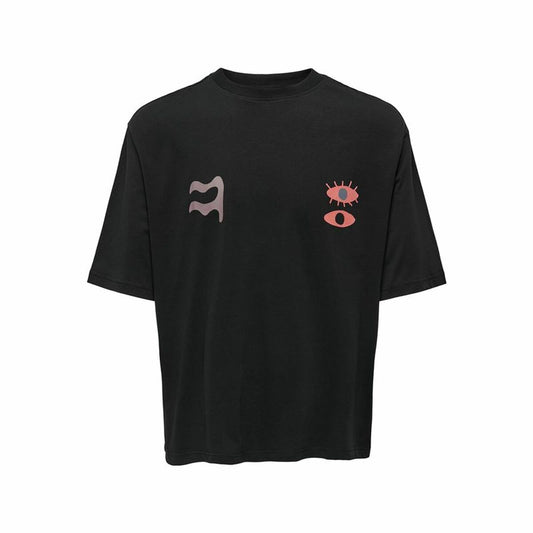 Men’s Short Sleeve T-Shirt Only & Sons Onslenny Ovz Element  Black