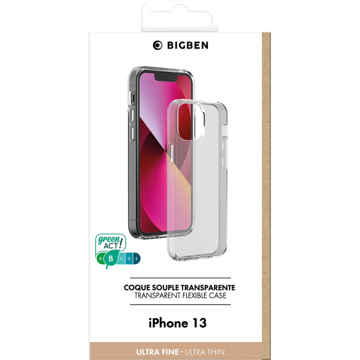 Protection pour téléphone portable BigBen Connected SILITRANSIP1361 Transparent Apple iPhone 13