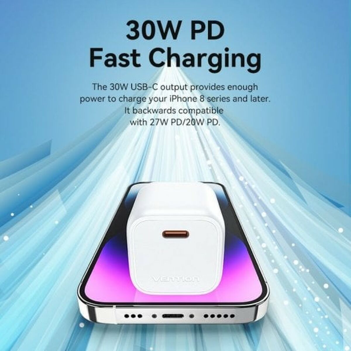 Chargeur mural Vention FAKL0-EU Bleu 30 W USB-C