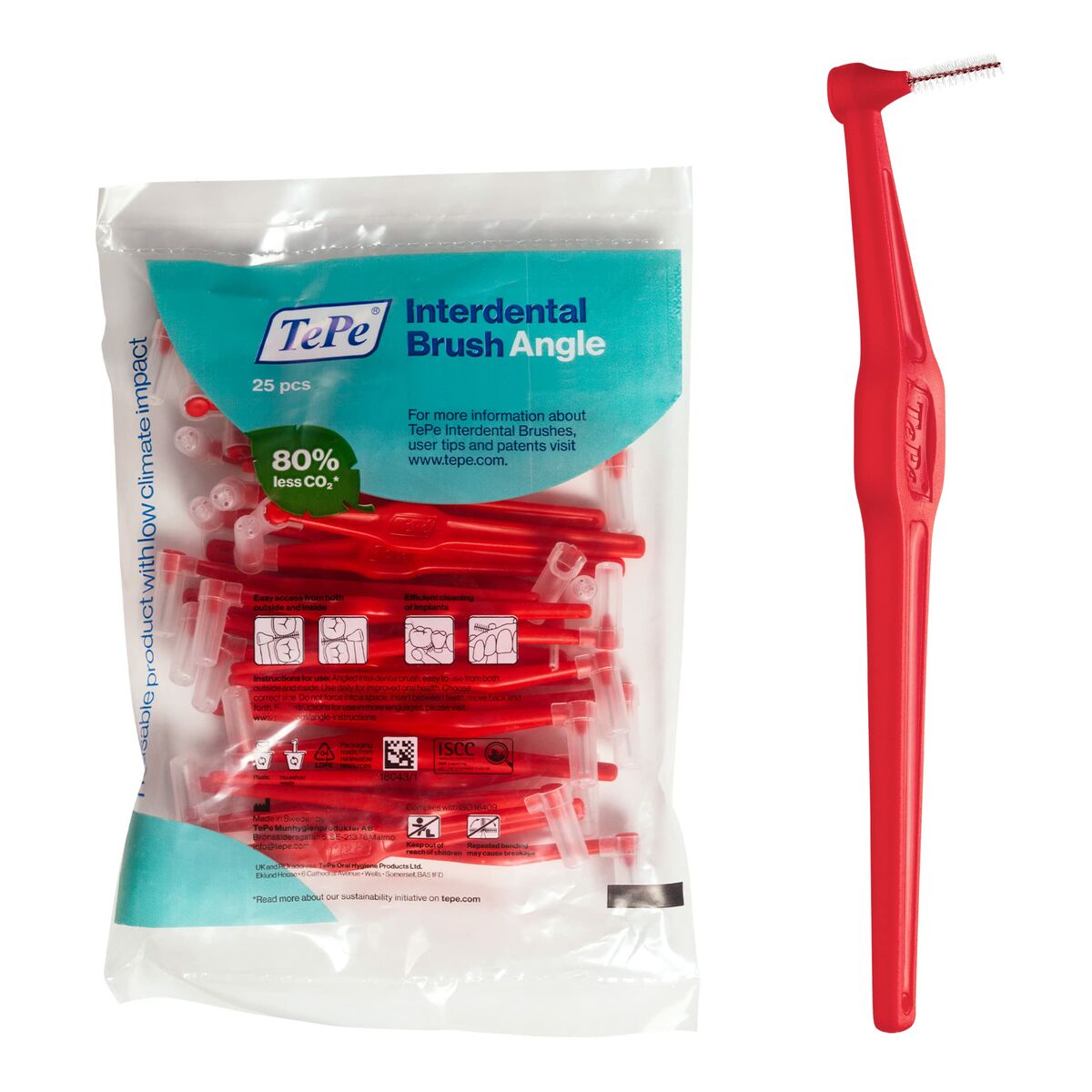 Interdental brushes Tepe Angle Red 0,5 mm 25 Units