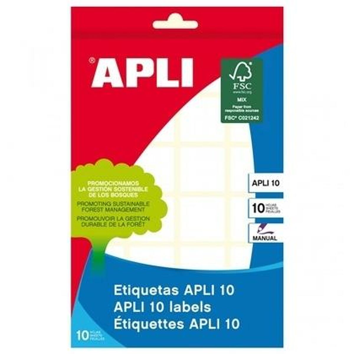 Étiquettes adhésives Apli Blanc 10 Volets 31 x 100 mm (10 Unités)