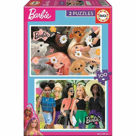 Set mit 2 Puzzeln Barbie 100 Stücke