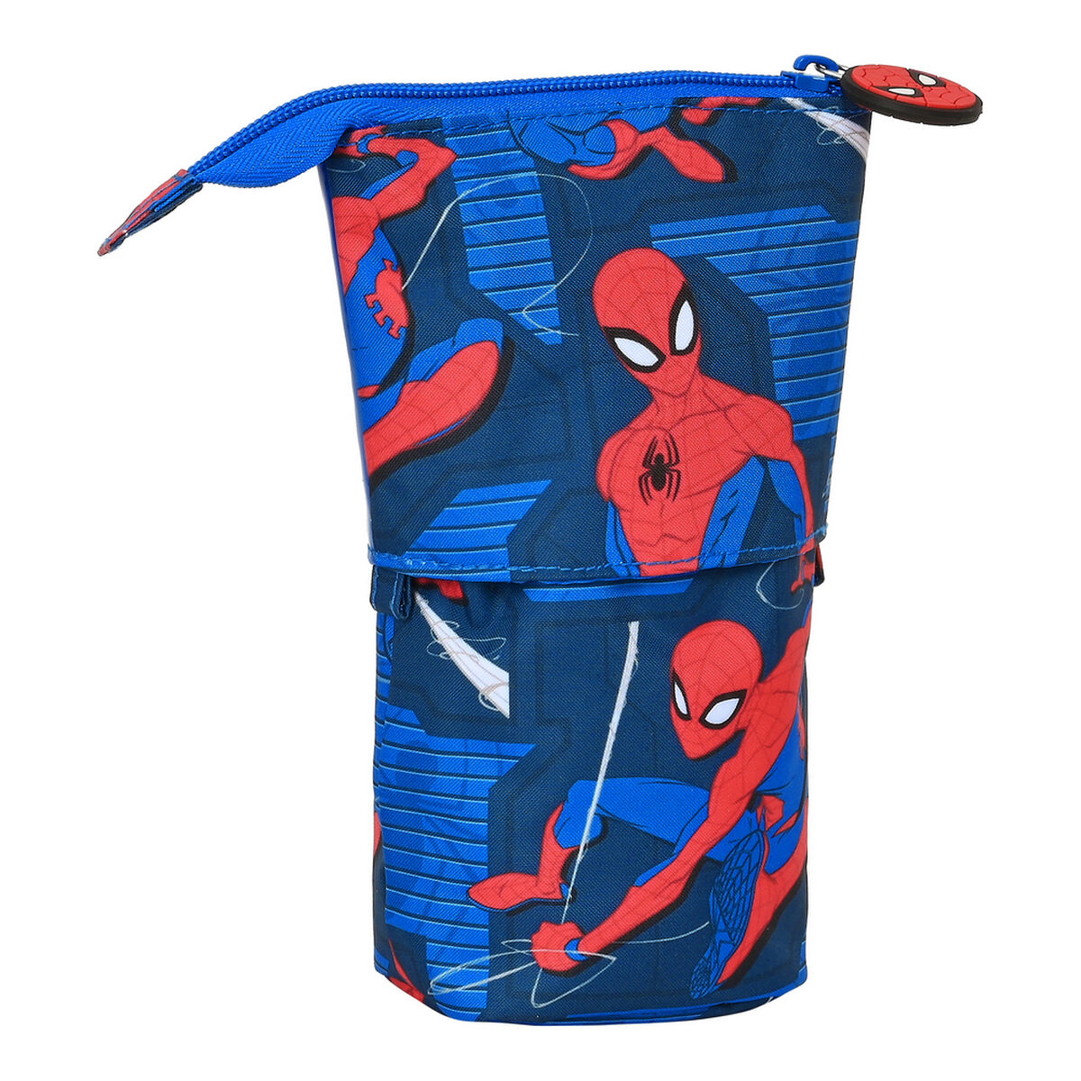Pencil Holder Case Spider-Man Great power Blue Red 8 x 19 x 6 cm