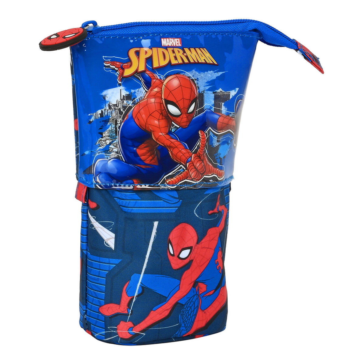 Pencil Holder Case Spider-Man Great power Blue Red 8 x 19 x 6 cm