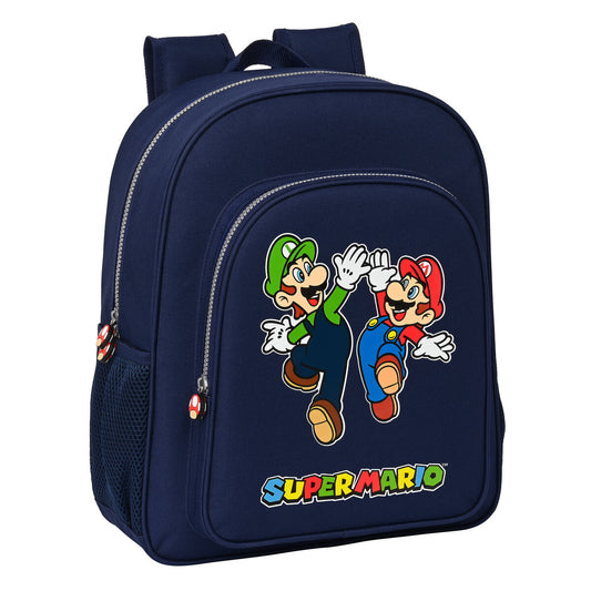 School Bag Super Mario Navy Blue 32 X 38 X 12 cm