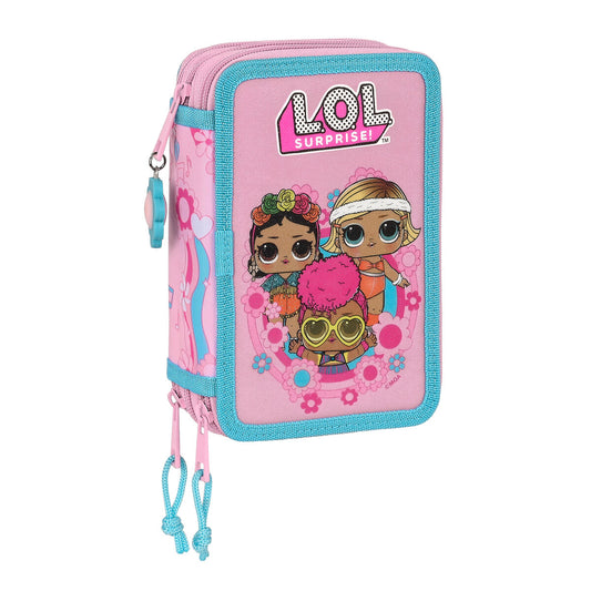 School Case with Accessories LOL Surprise! Glow girl Pink (12.5 x 19.5 x 5.5 cm) (36 Pieces)