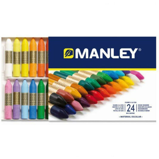 Crayons gras de couleur Manley MNC00066/124 24 Pièces