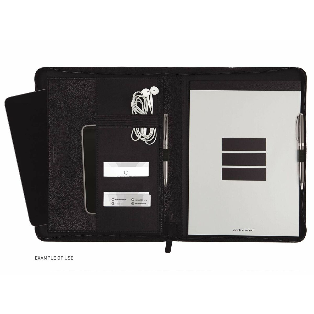 Zippered document holder Finocam Focus Black A4