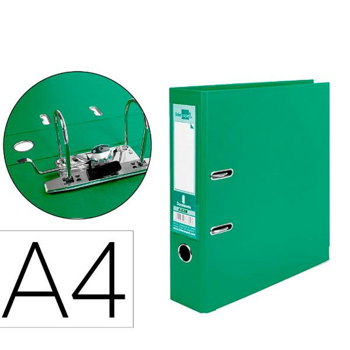 Ring binder Liderpapel AZ28 Green A4 (1 Unit)