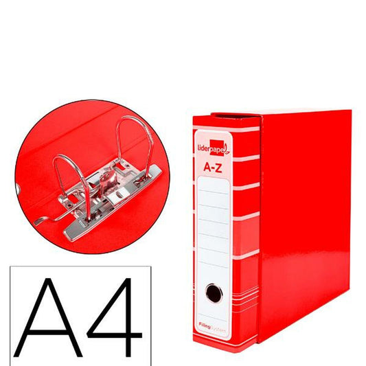 Ring binder Liderpapel AZ16 Red A4 (1 Unit)