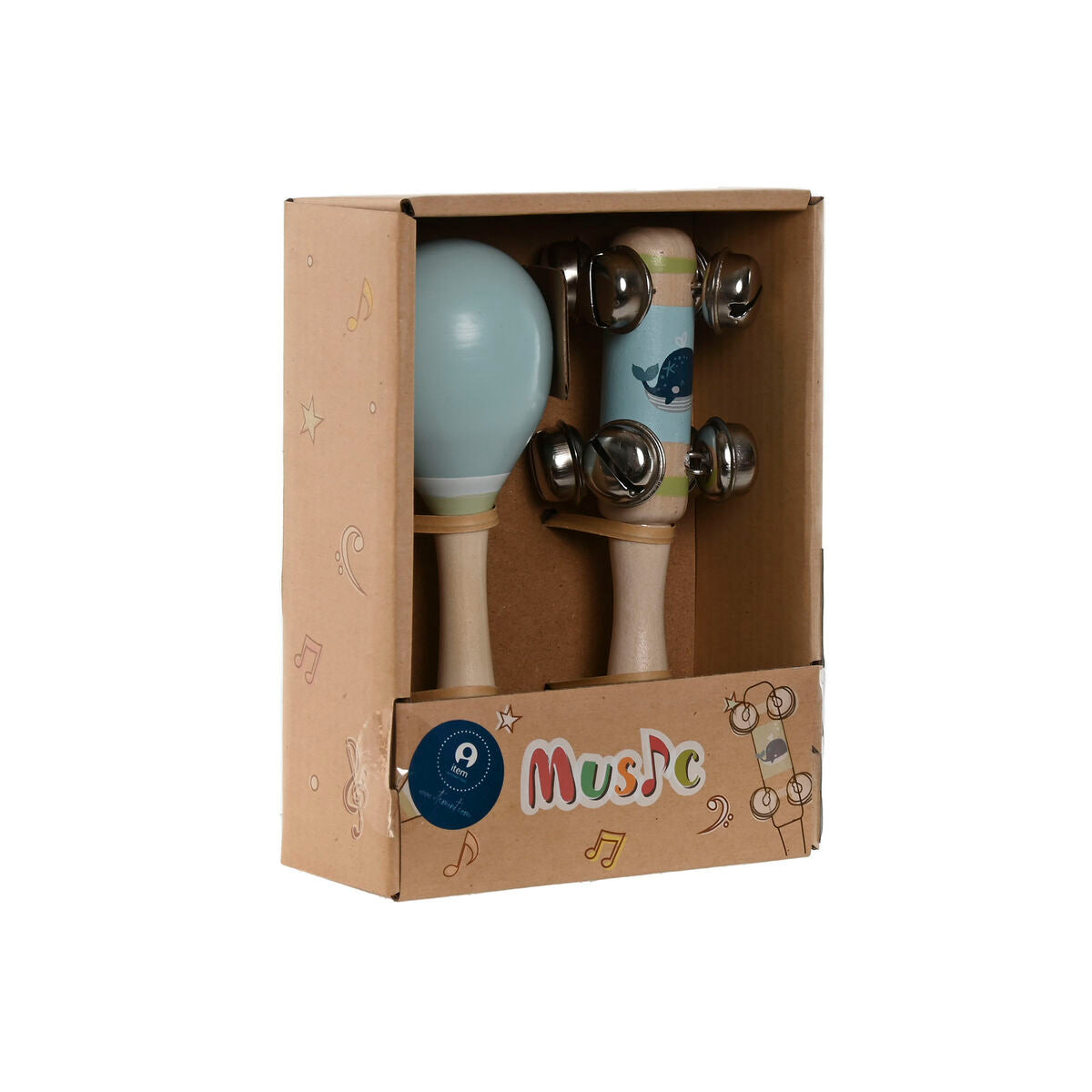 Musical Toy Home ESPRIT Wood 11,5 x 2 x 15,5 cm Maracas (4 Units)