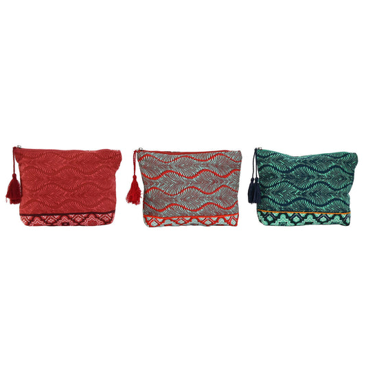 Travel Vanity Case Home ESPRIT Red Green Coral 25 x 5 x 20 cm (3 Units)