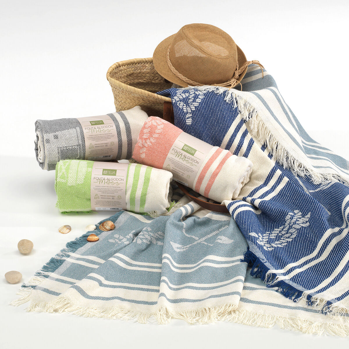 Beach Towel Alexandra House Living Maca Pistachio 125 x 180 cm