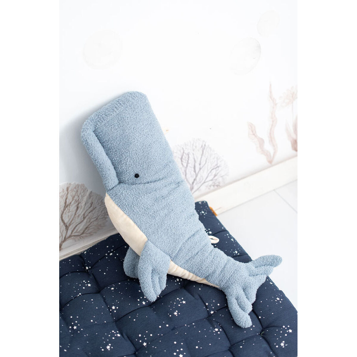 Fluffy toy Crochetts OCÉANO Blue White Octopus Whale Fish 29 x 84 x 14 cm 4 Pieces