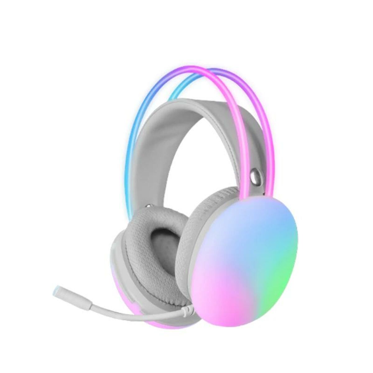 Headphones with Microphone Mars Gaming MH-GLOW Pink RGB-2