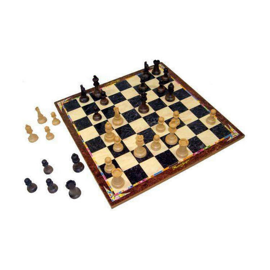 Parchís, Chess and Checkers Board Wood Accessories 3-in-1